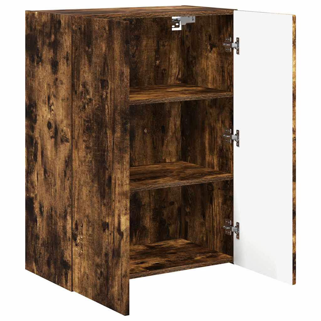 vidaXL Meuble TV mural Chêne fumé 59,5 x 31 x 80 cm Bois d'ingénierie - Image 5