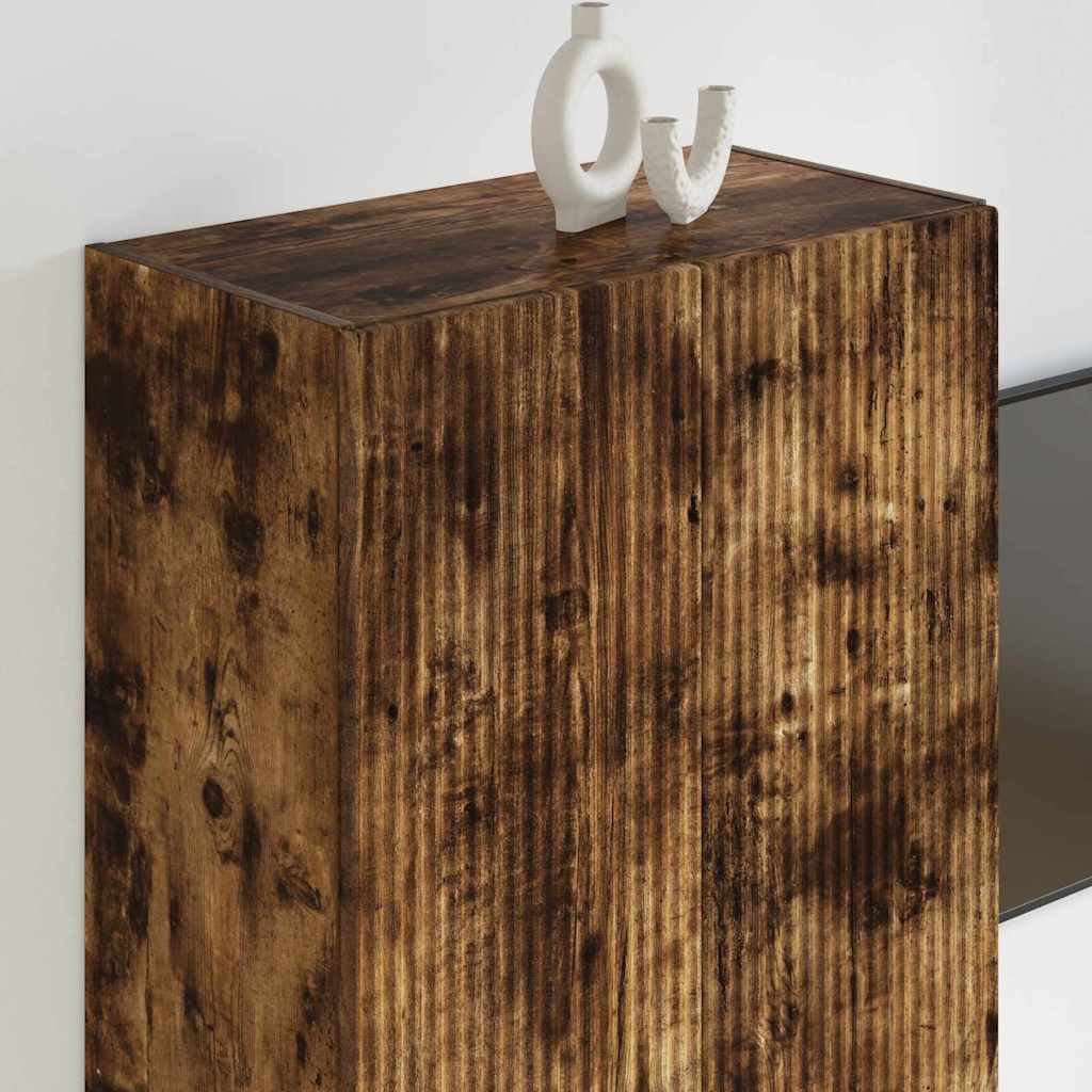 vidaXL Meuble TV mural Chêne fumé 59,5 x 31 x 80 cm Bois d'ingénierie - Image 4