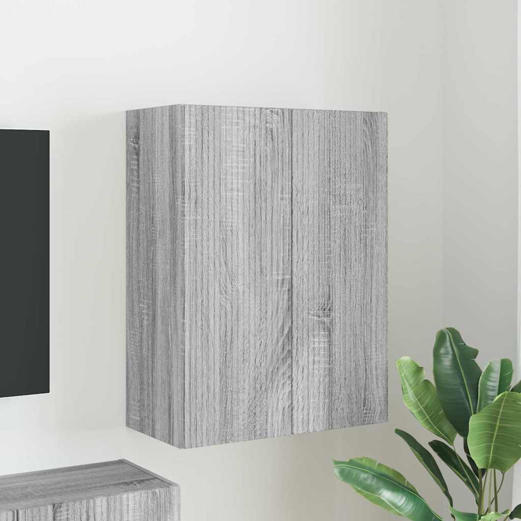 vidaXL Meuble TV mural Gris Sonoma 59,5 x 31 x 80 cm Bois d'ingénierie