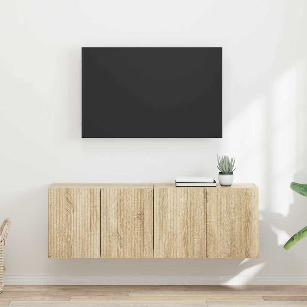 vidaXL Meuble TV mural 2 pcs Chêne Sonoma 59,5 x 31 x 40 cm