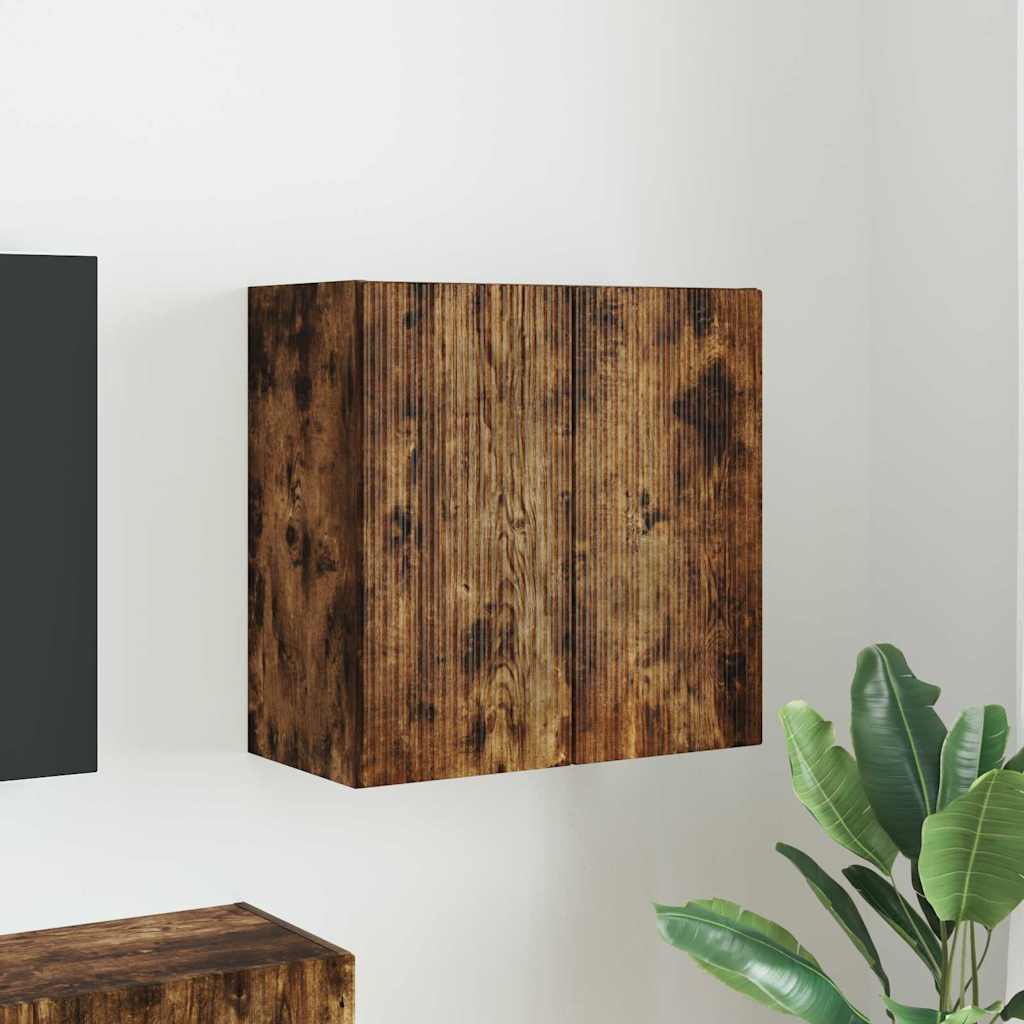 vidaXL Meuble TV mural Chêne fumé 59,5 x 31 x 60 cm Bois d'ingénierie