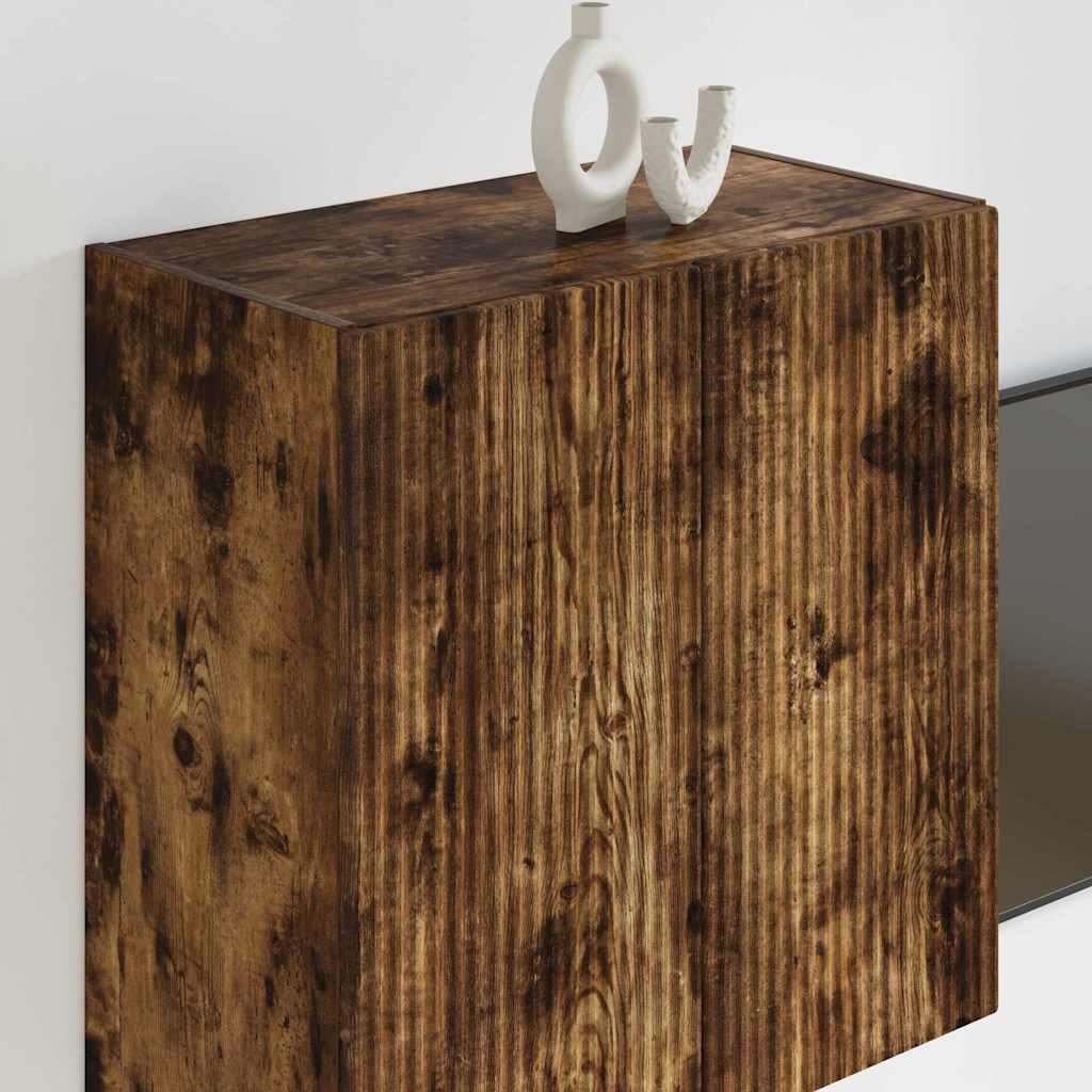 vidaXL Meuble TV mural Chêne fumé 59,5 x 31 x 60 cm Bois d'ingénierie - Image 4