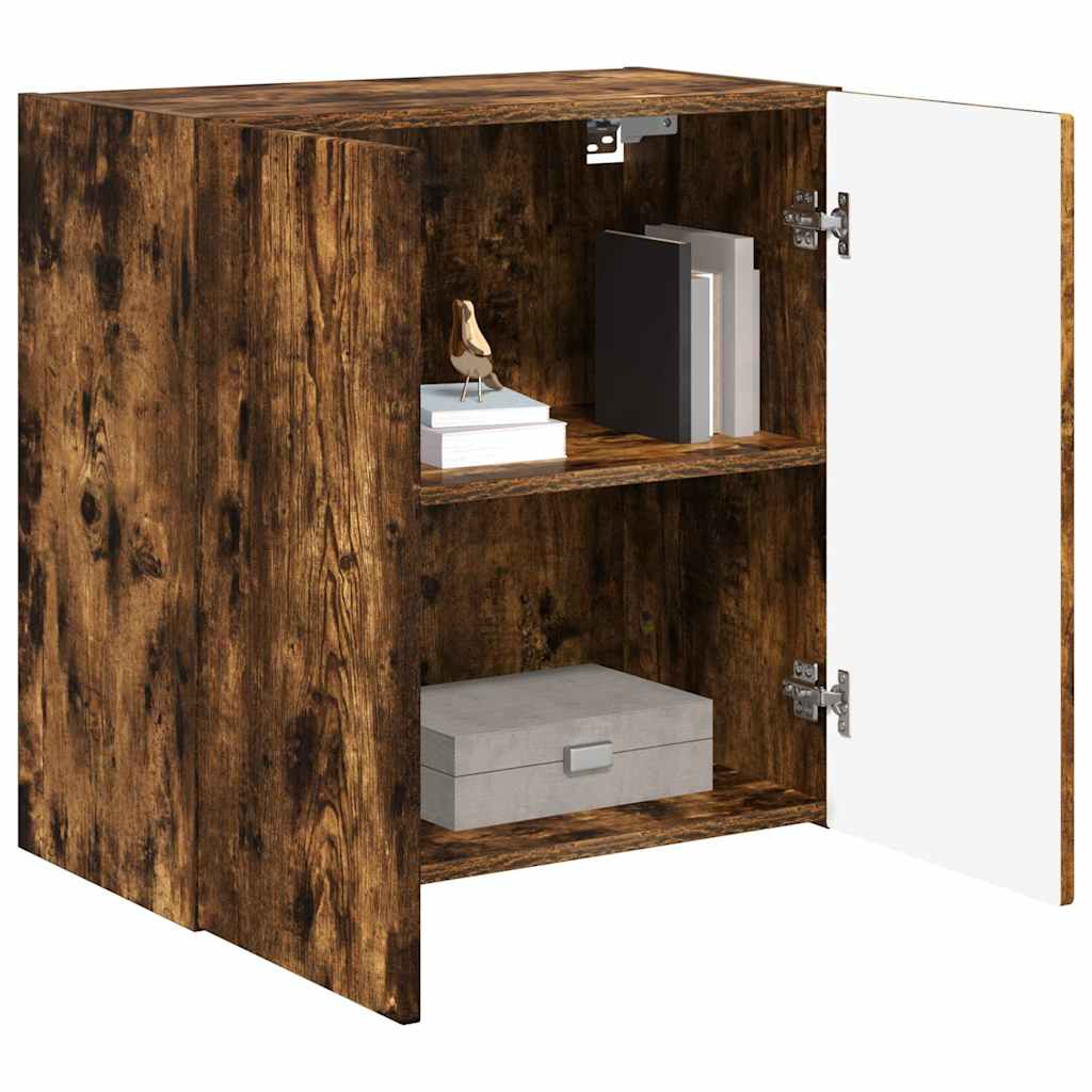 vidaXL Meuble TV mural Chêne fumé 59,5 x 31 x 60 cm Bois d'ingénierie - Image 3
