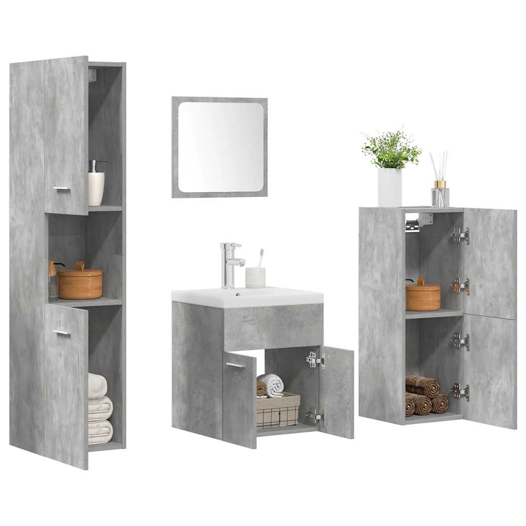 vidaXL Ensemble de meubles de salle de bain 5 pcs gris béton