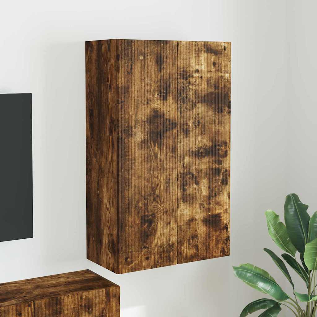 vidaXL Meuble TV mural Chêne fumé 59,5 x 31 x 100 cm Bois d'ingénierie