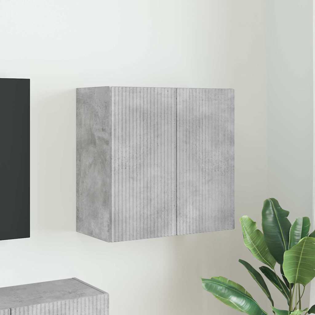 vidaXL Meuble TV mural Gris béton 59,5 x 31 x 60 cm Bois d'ingénierie