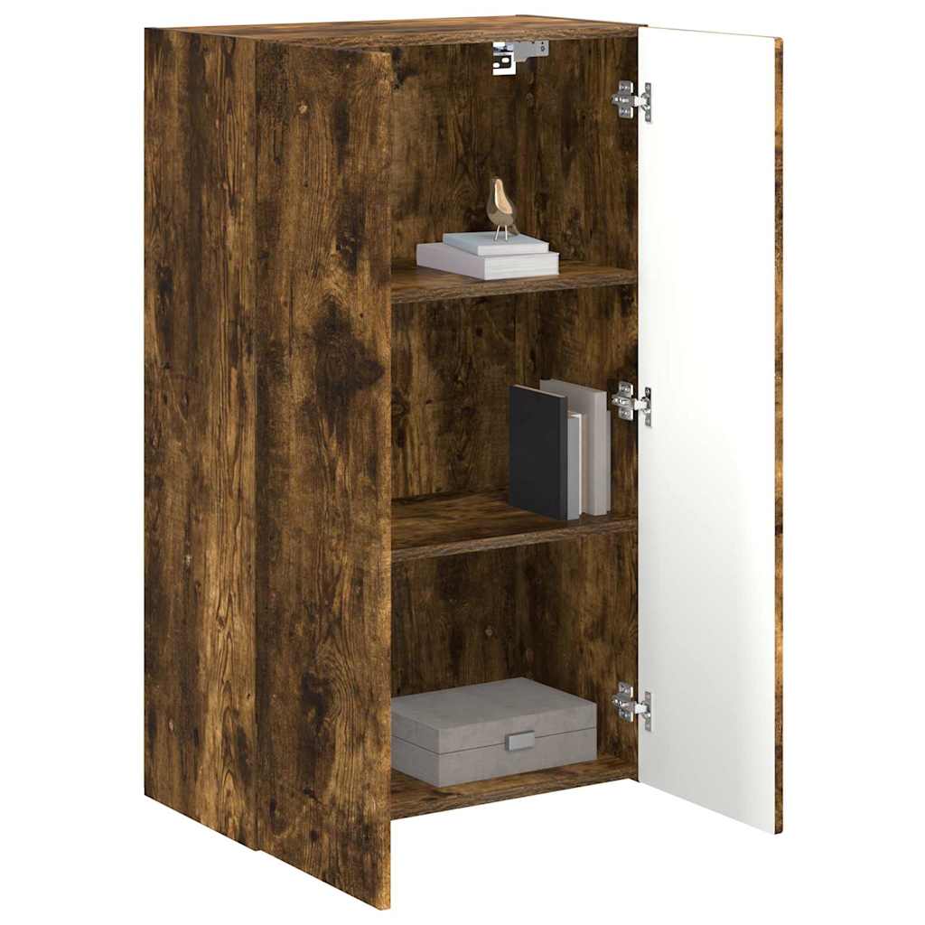 vidaXL Meuble TV mural Chêne fumé 59,5 x 31 x 100 cm Bois d'ingénierie - Image 3