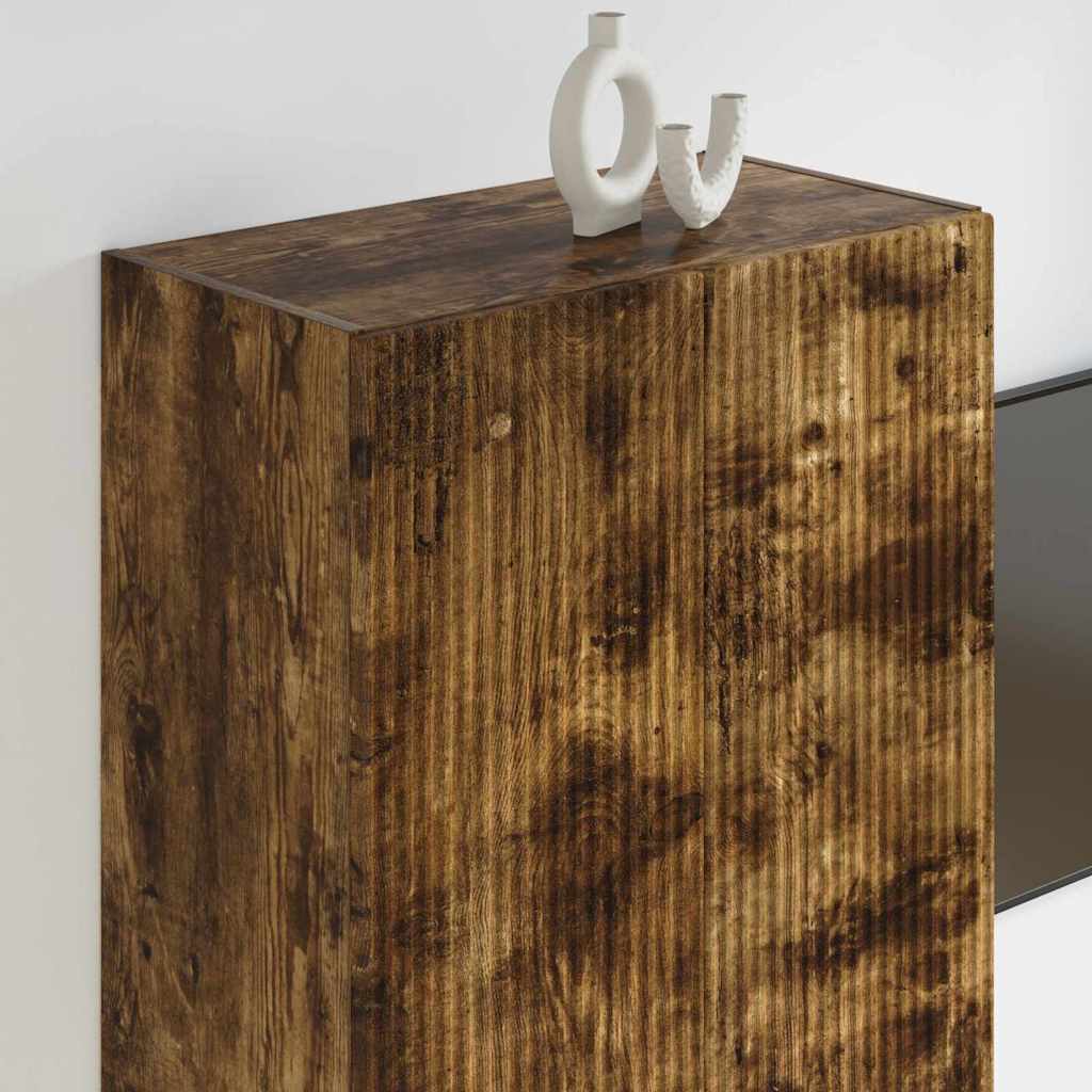 vidaXL Meuble TV mural Chêne fumé 59,5 x 31 x 100 cm Bois d'ingénierie - Image 4
