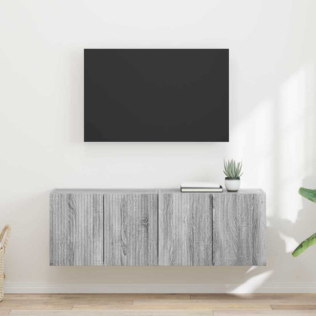 vidaXL Meuble TV mural 2 pcs Gris Sonoma 59,5 x 31 x 40 cm