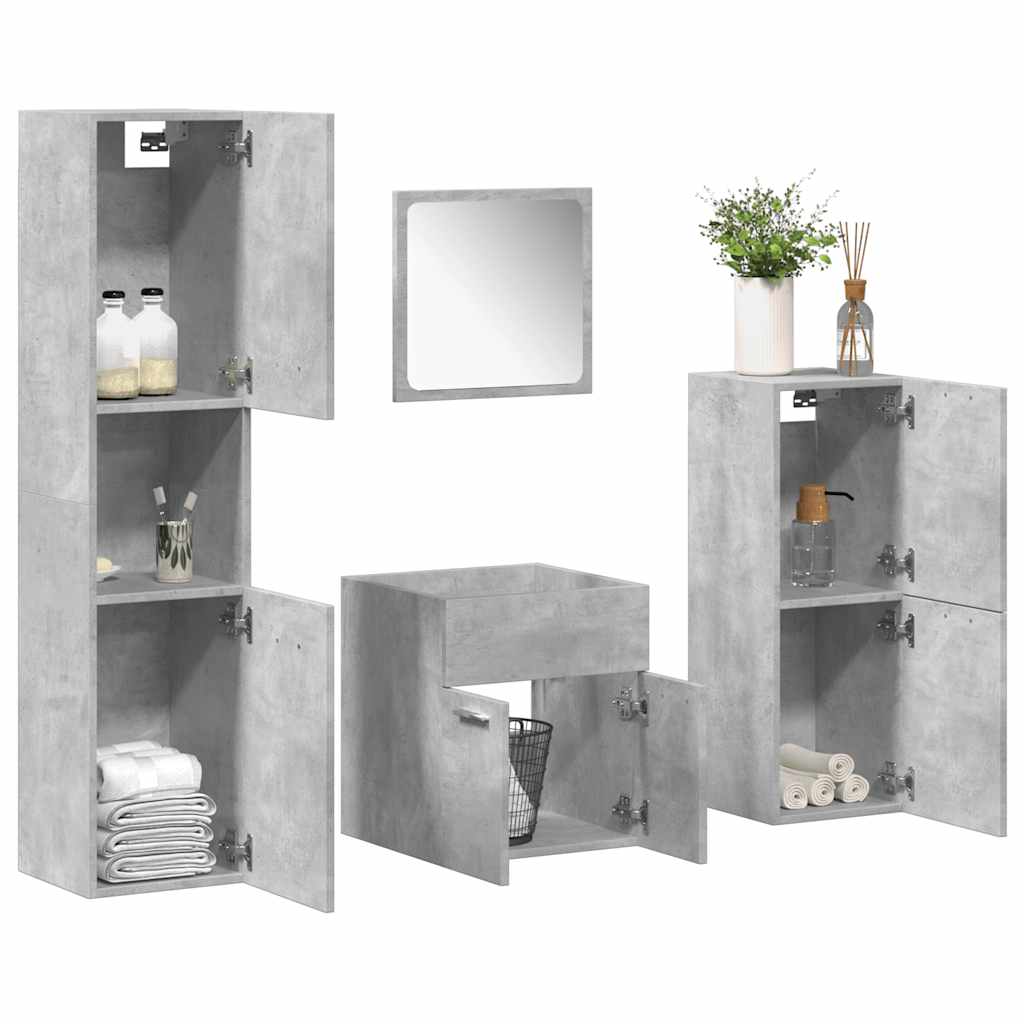 vidaXL Ensemble de meubles de salle de bain 4 pcs gris béton