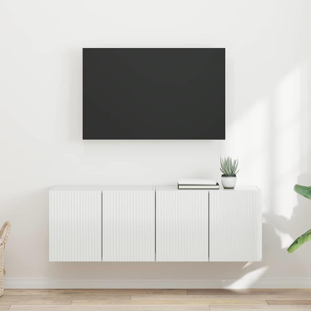 vidaXL Meuble TV mural 2 pcs Blanc brillant 59,5 x 31 x 40 cm