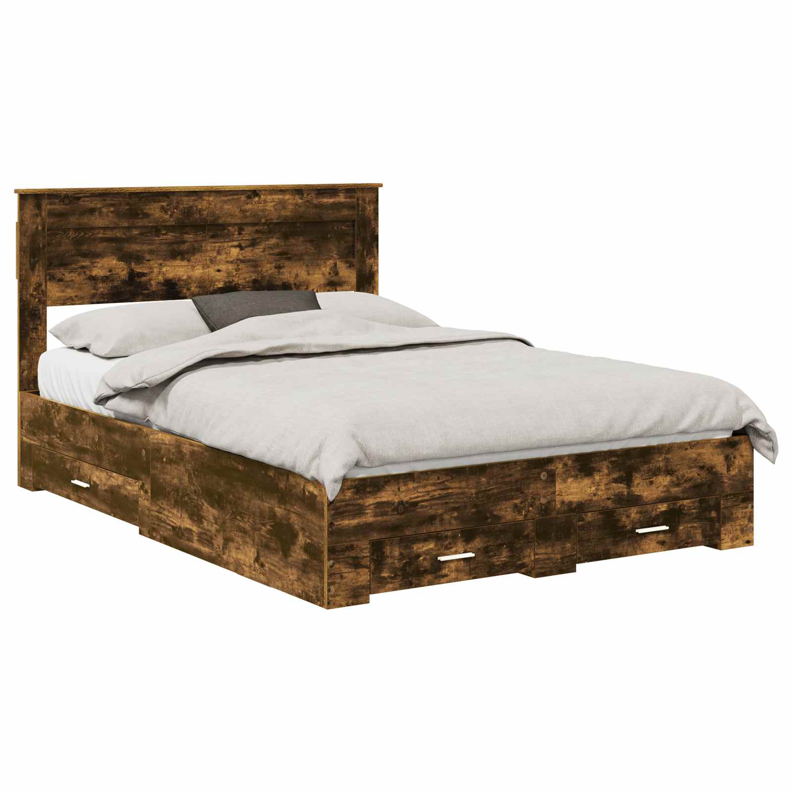 vidaXL Cadre de lit avec tiroir avec tête de lit Bois d'ingénierie - Image 2