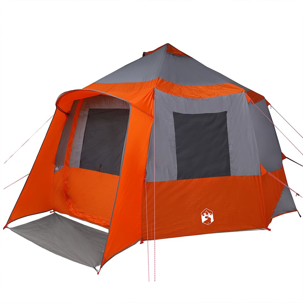 vidaXL Tente Cabane avec toit Gris et orange 405 x 405 x 273 cm - Image 4