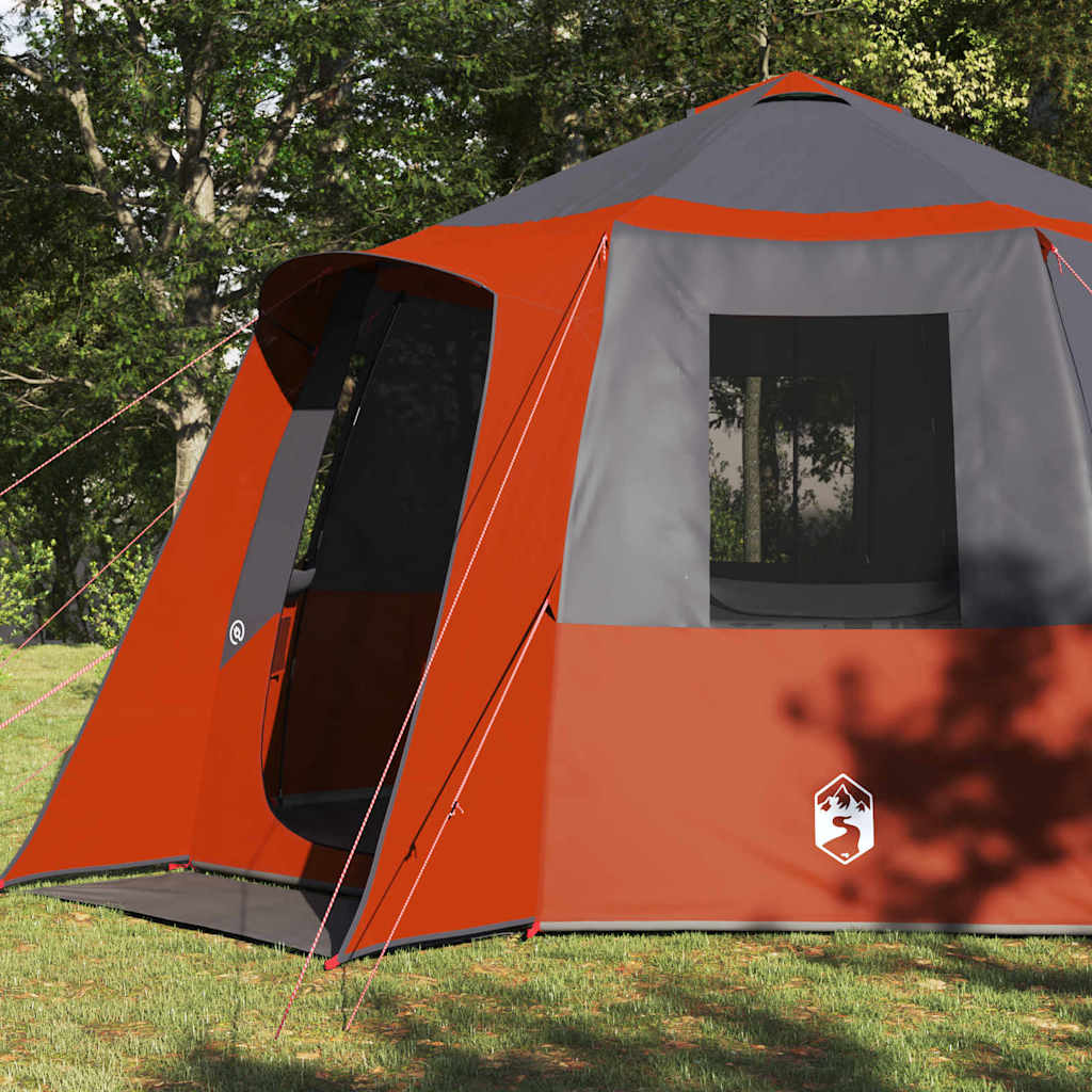 vidaXL Tente Cabane avec toit Gris et orange 405 x 405 x 273 cm - Image 3