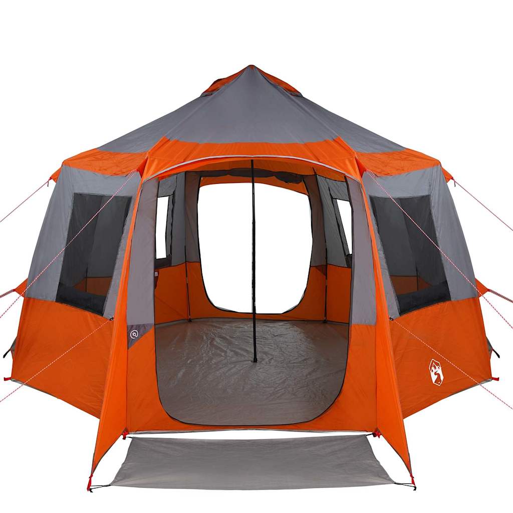 vidaXL Tente Cabane avec toit Gris et orange 405 x 405 x 273 cm - Image 5