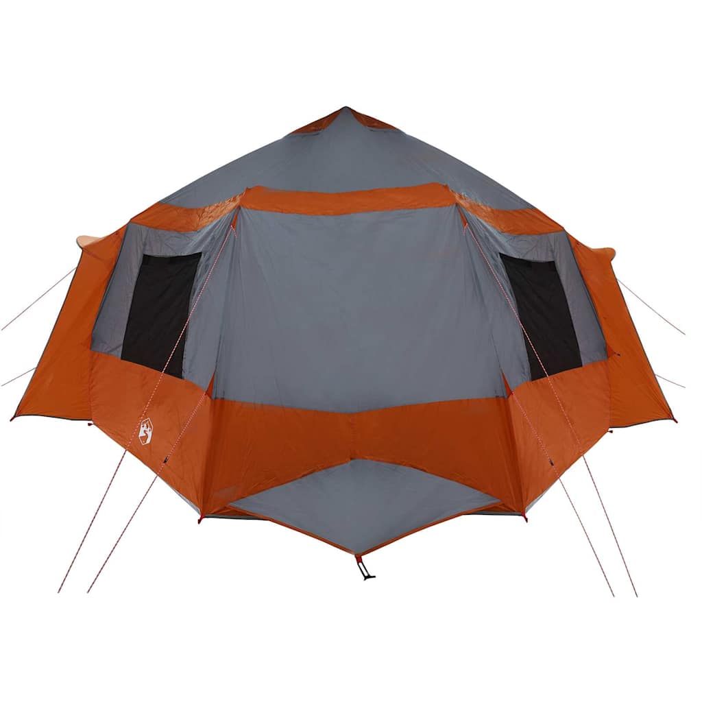 vidaXL Tente Cabane avec toit Gris et orange 405 x 405 x 273 cm - Image 6
