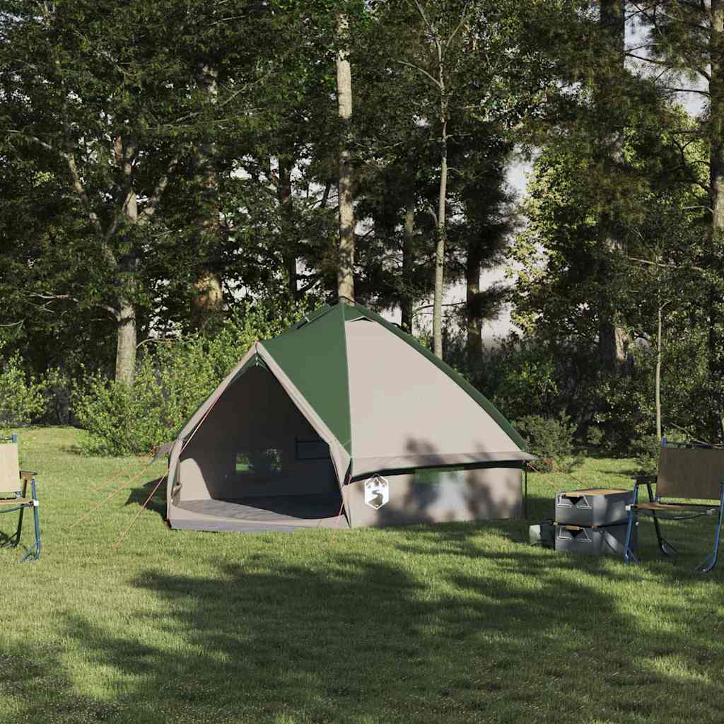 vidaXL Tente tipi avec toit avec évent Vert et gris 490 x 410 x 210 cm