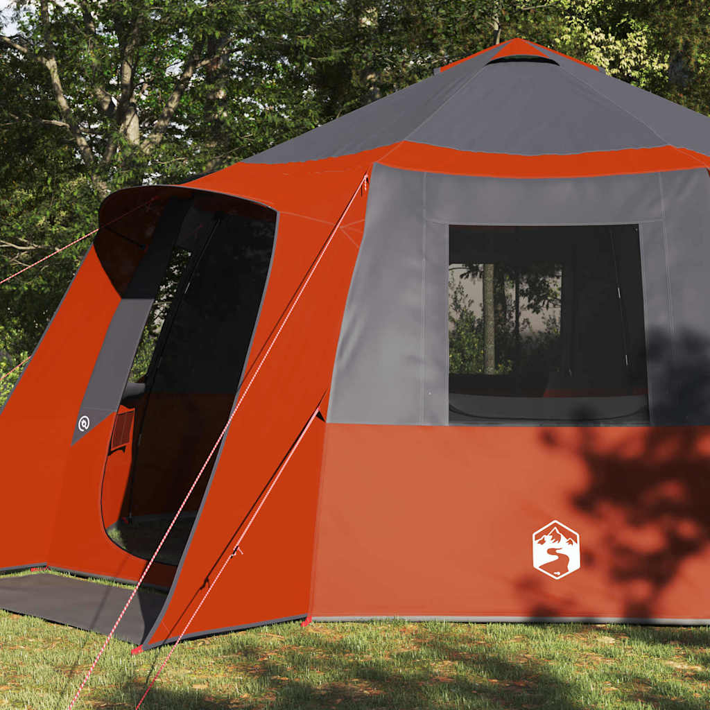 vidaXL Tente Cabane avec toit Gris et orange 500 x 500 x 294 cm - Image 3