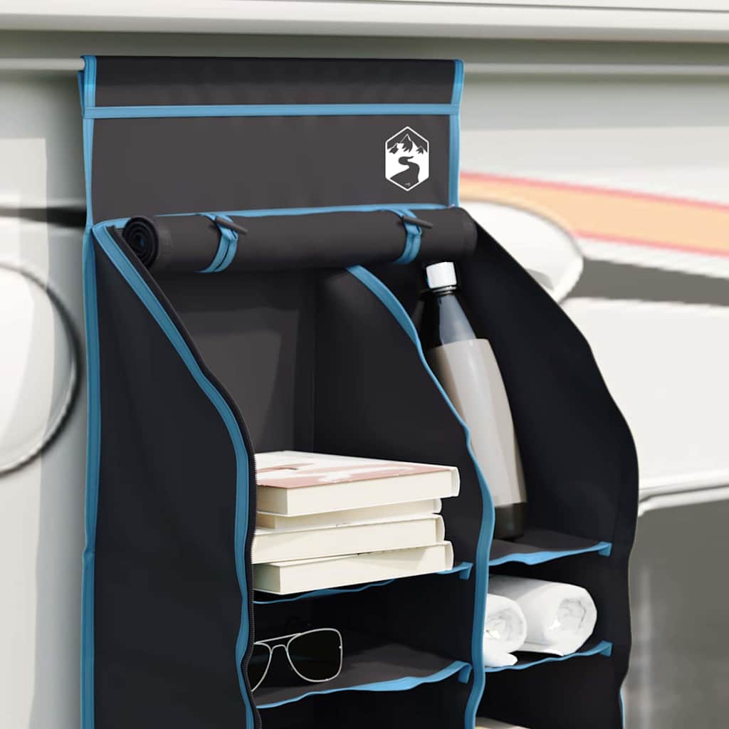 vidaXL Organisateur de tente suspendu 10 poches Noir 40,5 x 25 x 80 cm - Image 4