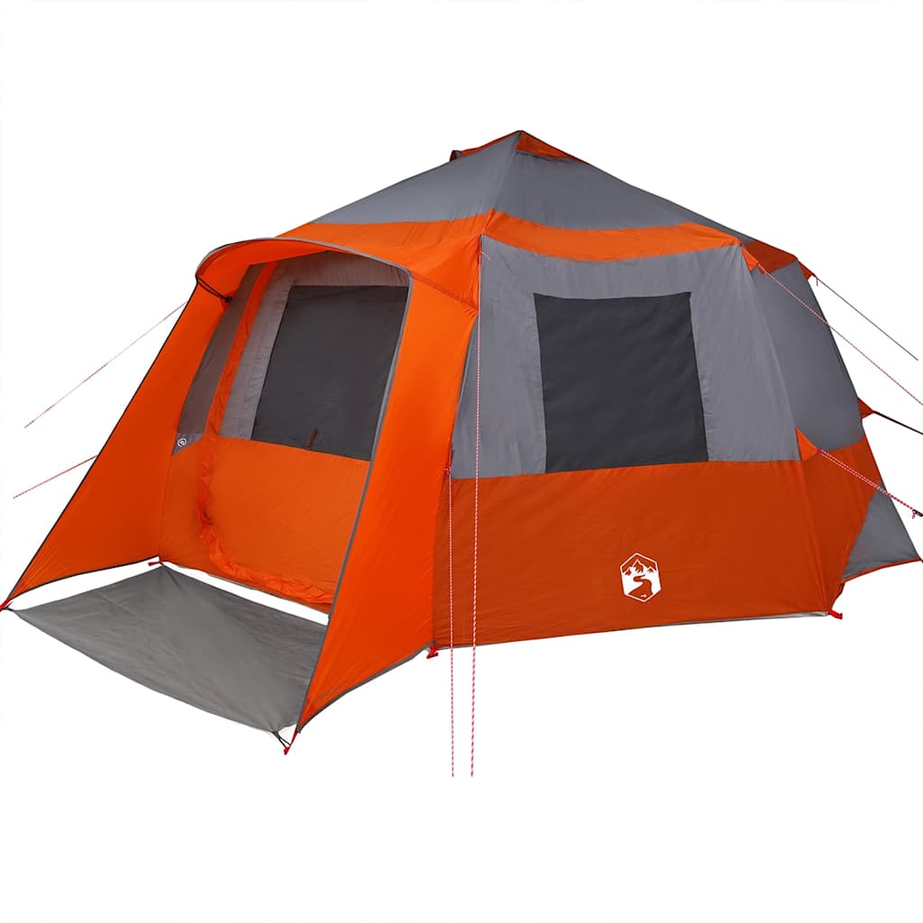 vidaXL Tente Cabane avec toit Gris et orange 500 x 500 x 294 cm - Image 4