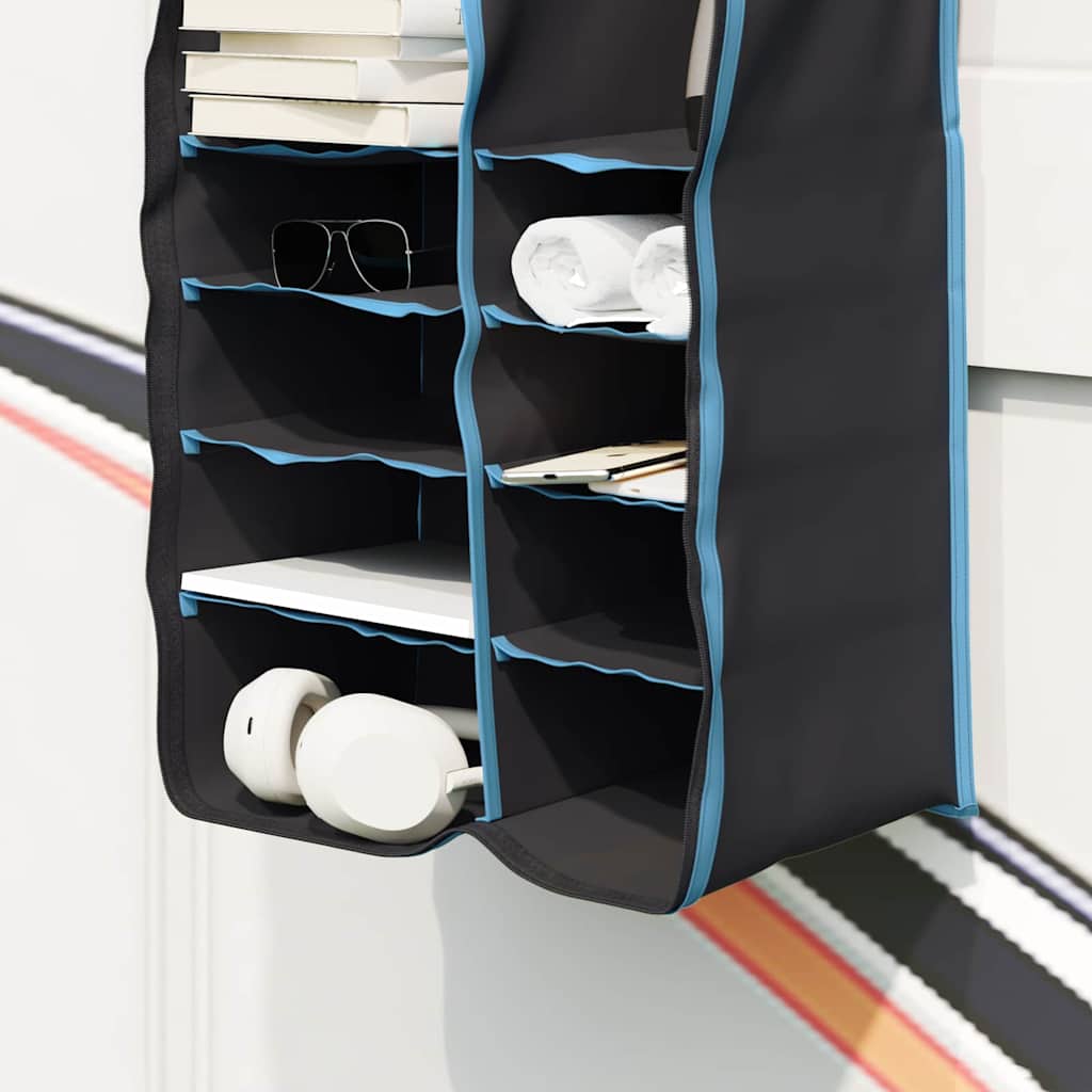 vidaXL Organisateur de tente suspendu 10 poches Noir 40,5 x 25 x 80 cm - Image 5