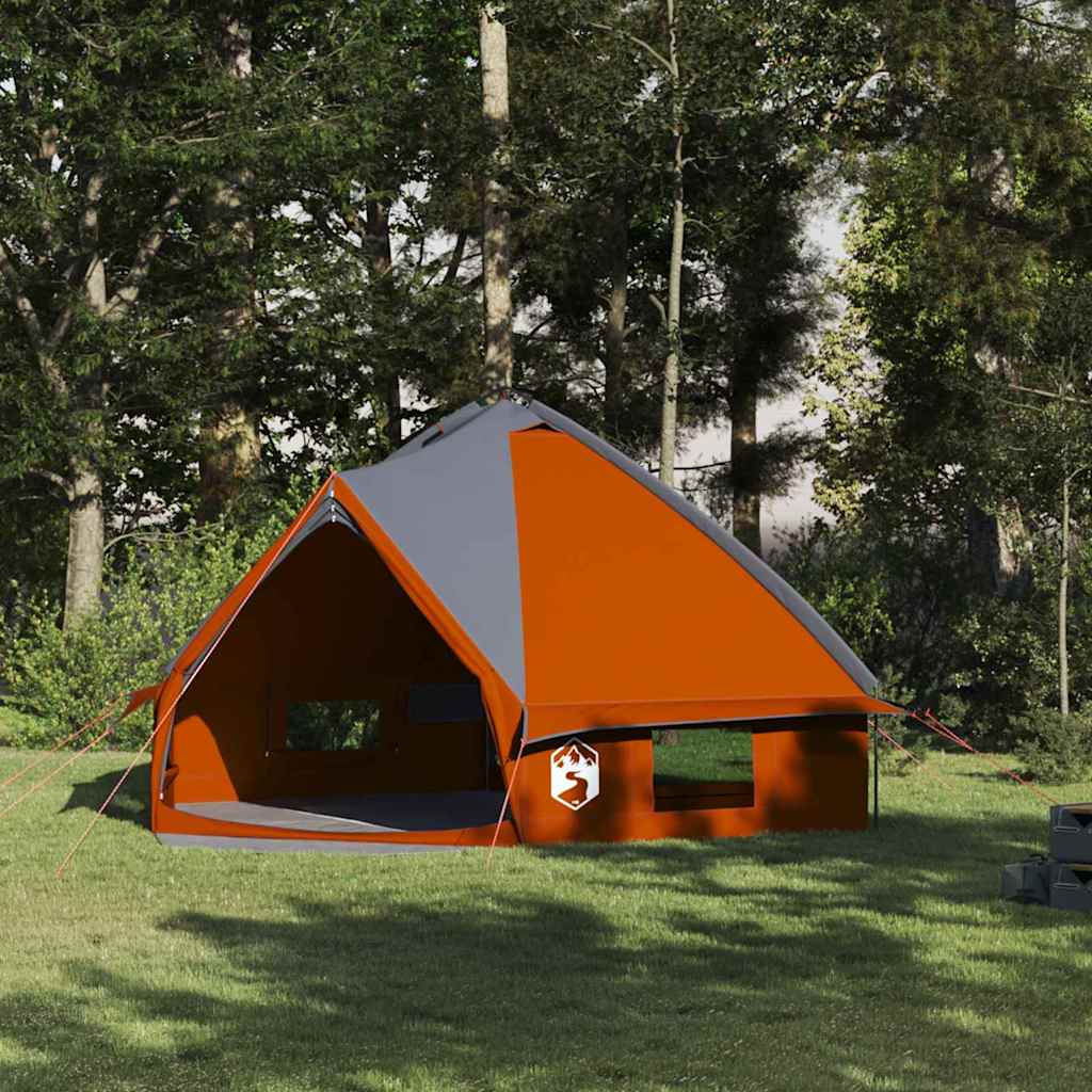 vidaXL Tente tipi avec toit Gris et orange 490 x 410 x 210 cm