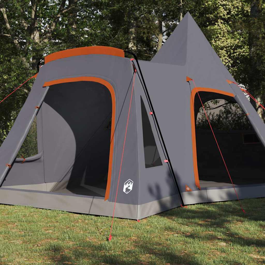 vidaXL Tente tipi avec toit Gris et orange 545 x 450 x 295 cm - Image 3