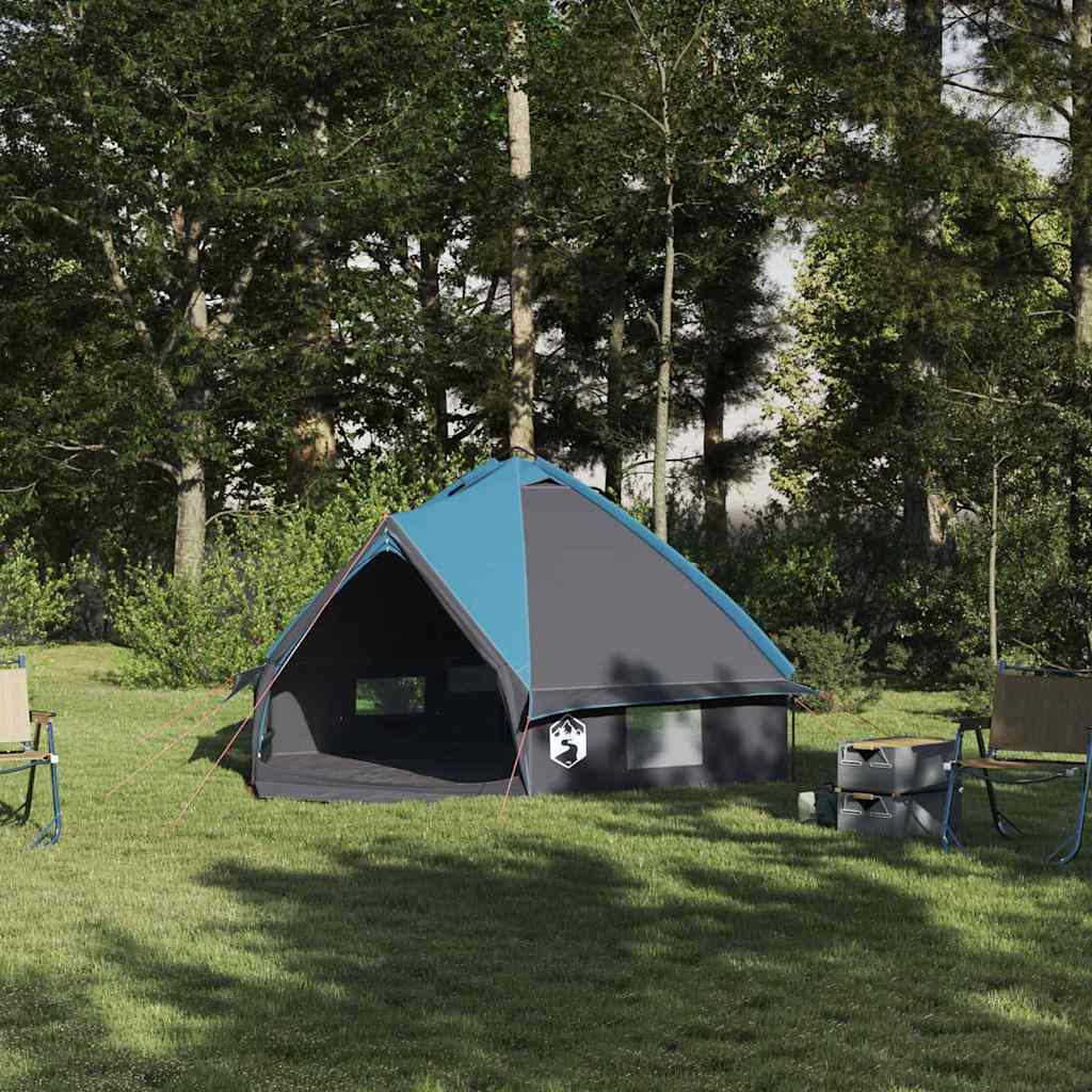vidaXL Tente tipi avec toit avec évent Bleu et gris 490 x 410 x 210 cm