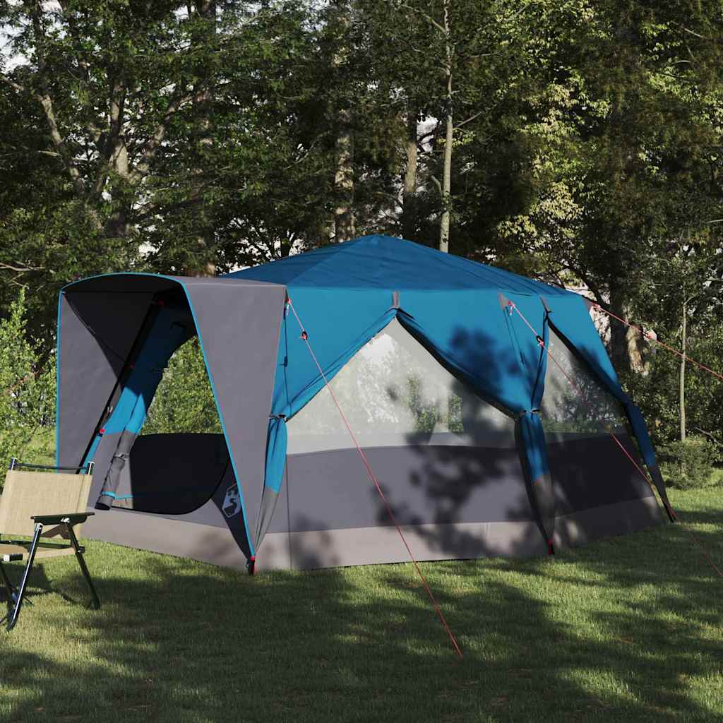 vidaXL Tente Cabane avec toit avec stockage Bleu 400 x 350 x 212 cm
