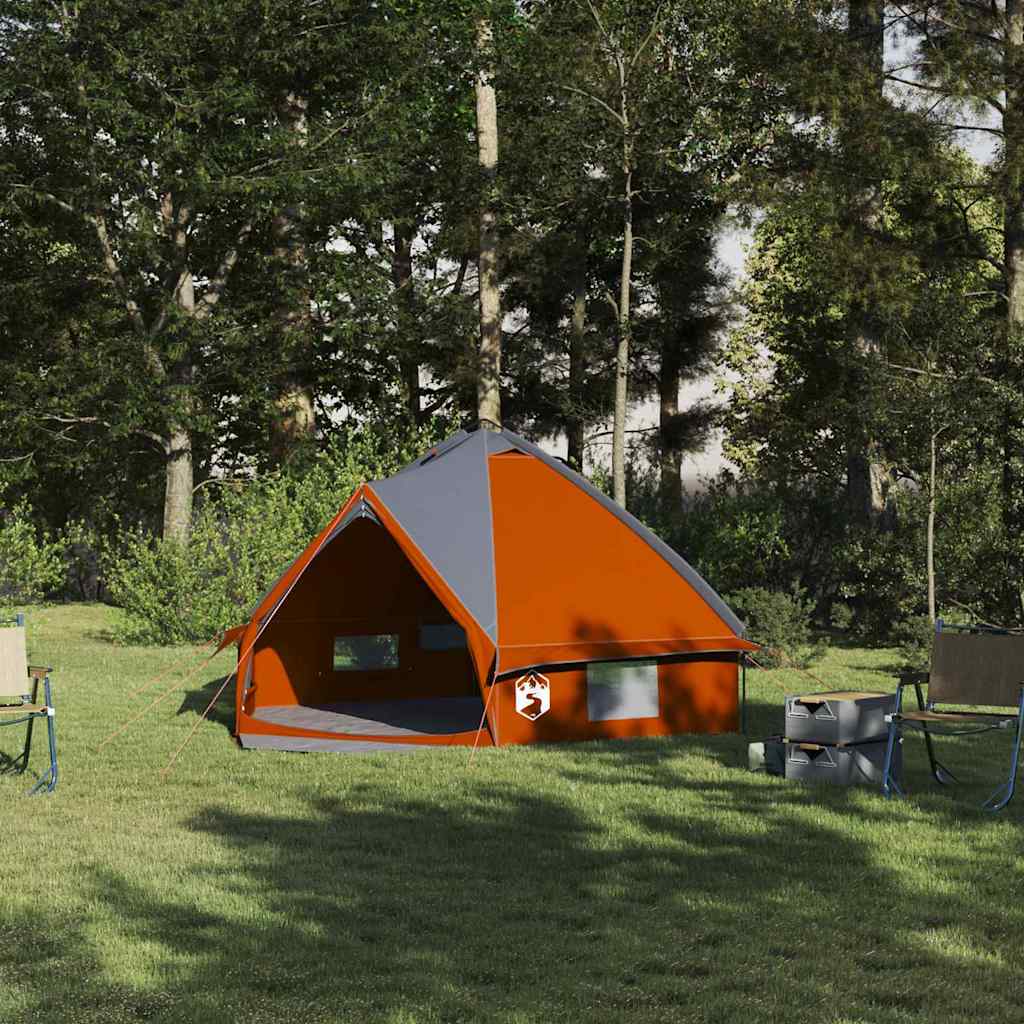 vidaXL Tente tipi avec toit Gris et orange 490 x 410 x 210 cm