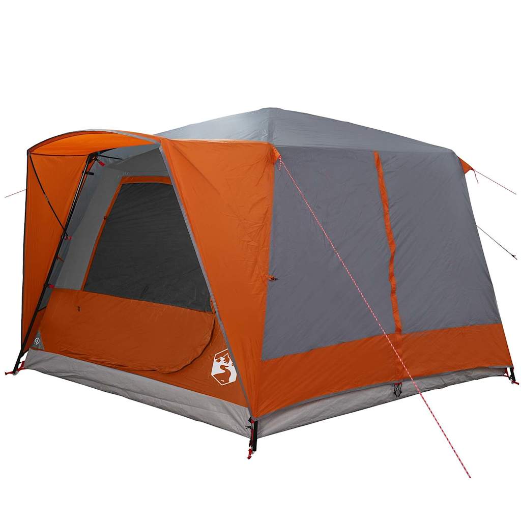 vidaXL Tente Cabane avec toit Gris et orange 400 x 350 x 212 cm - Image 4