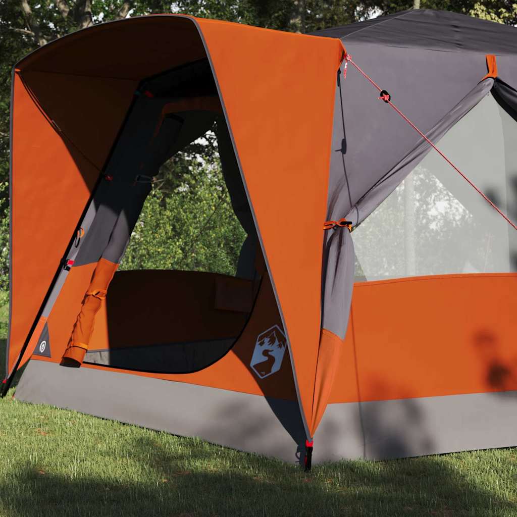 vidaXL Tente Cabane avec toit Gris et orange 400 x 350 x 212 cm - Image 3