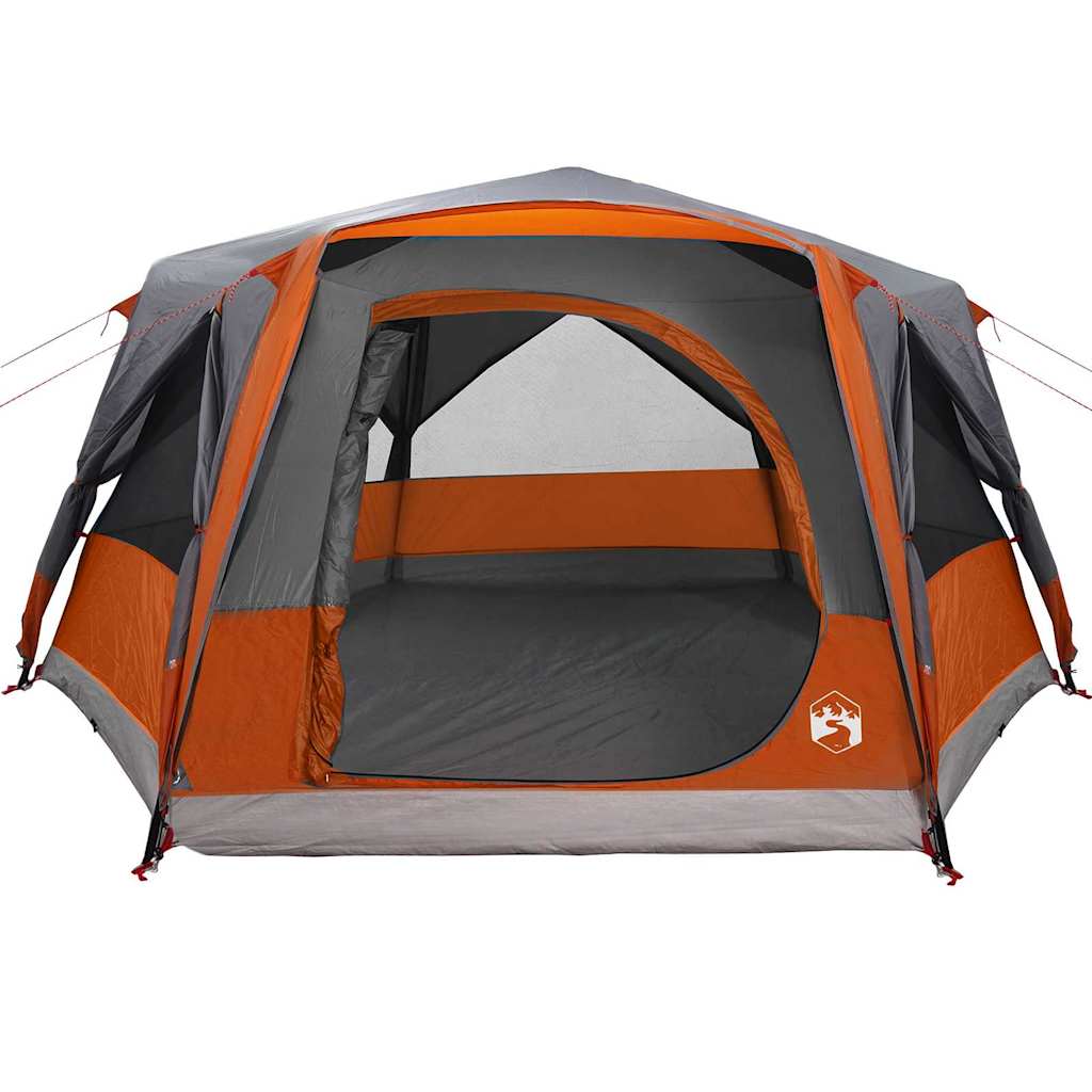 vidaXL Tente Cabane avec toit Gris et orange 400 x 350 x 212 cm - Image 5