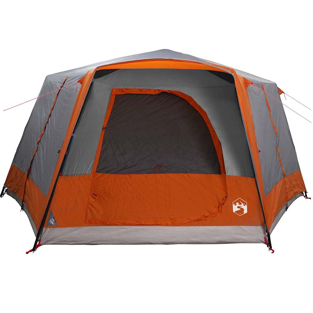 vidaXL Tente Cabane avec toit Gris et orange 400 x 350 x 212 cm - Image 6