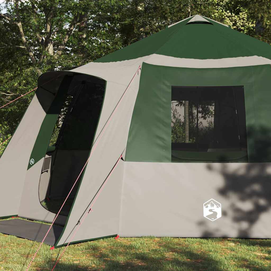 vidaXL Tente Cabane avec toit Vert et gris 500 x 500 x 294 cm - Image 3