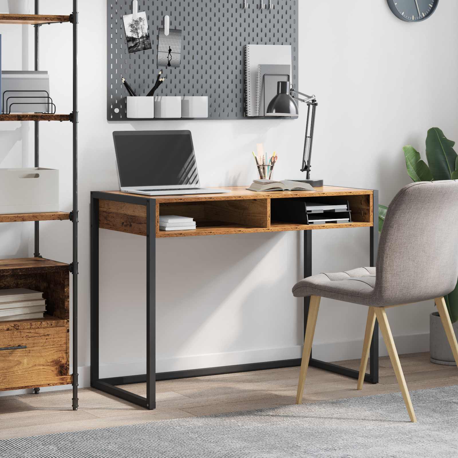 vidaXL Bureau Bois Ancien 100 x 50 x 75 cm Bois d'ingénierie