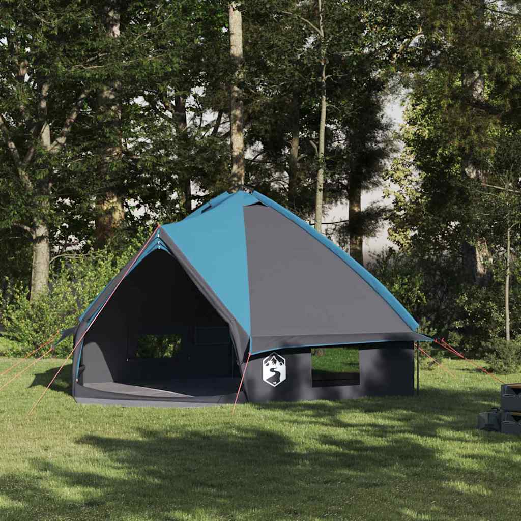 vidaXL Tente tipi avec toit avec évent Bleu et gris 490 x 410 x 210 cm