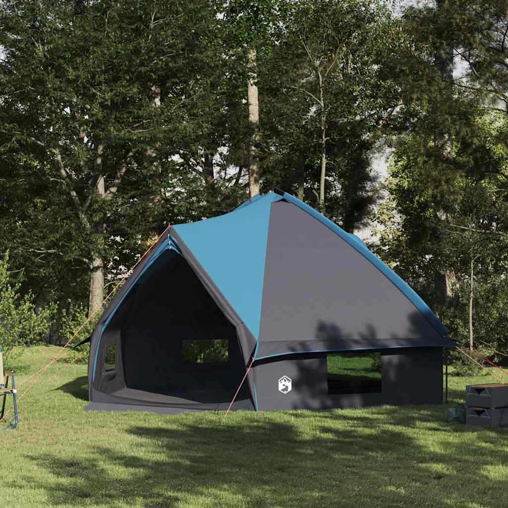 vidaXL Tente tipi avec toit avec évent Bleu et gris 490 x 410 x 210 cm