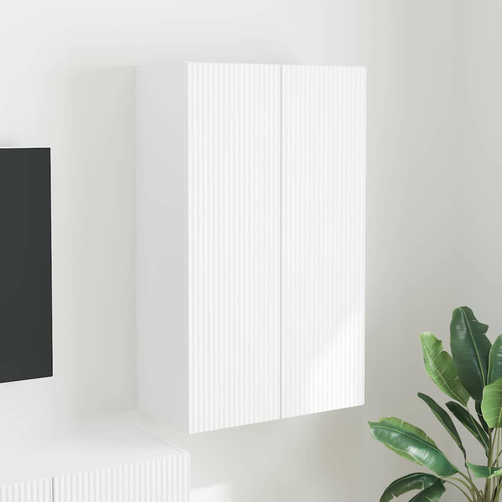 vidaXL Meuble TV mural Blanc 59,5 x 31 x 100 cm Bois d'ingénierie