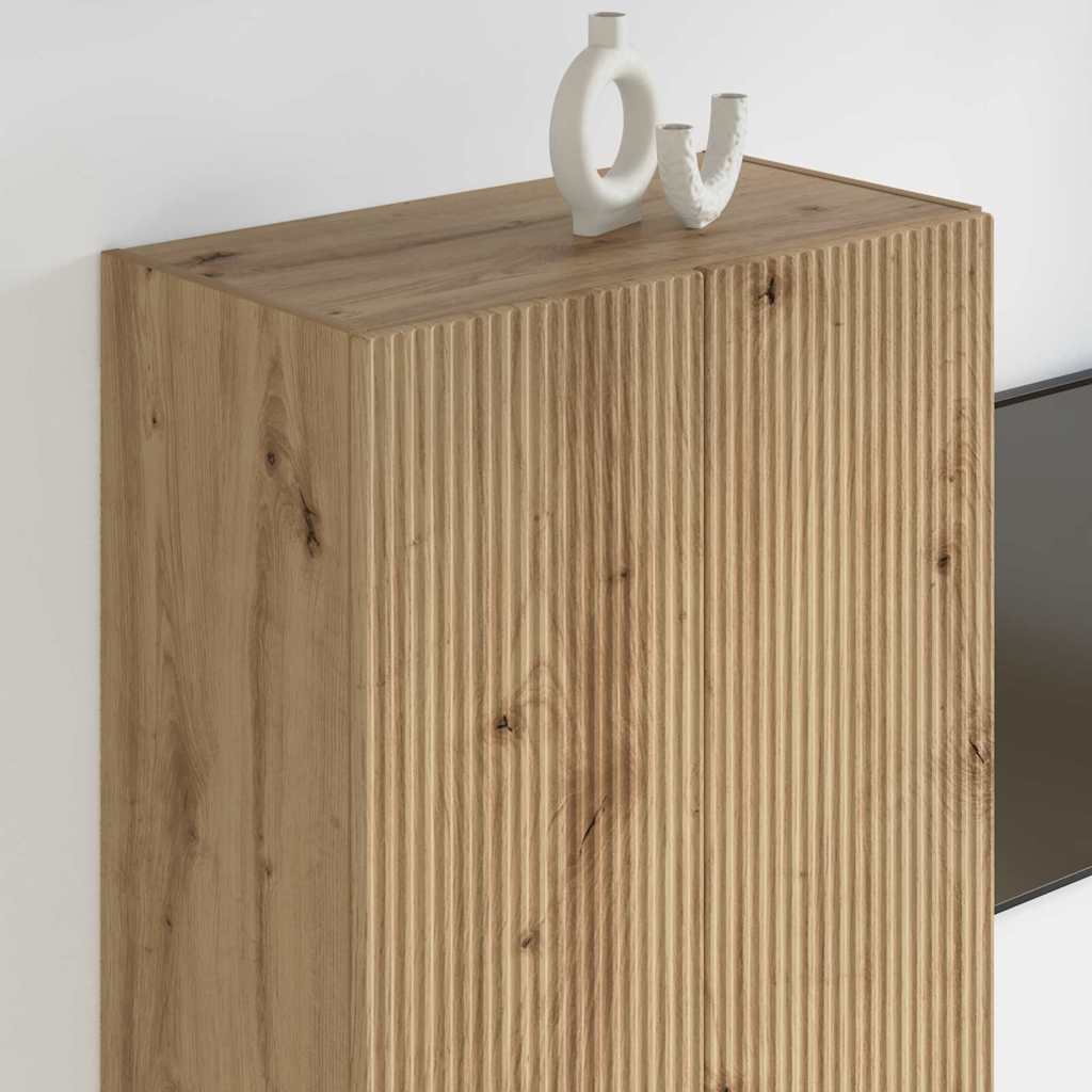 vidaXL Meuble TV mural Chêne artisanal 59,5 x 31 x 100 cm - Image 4