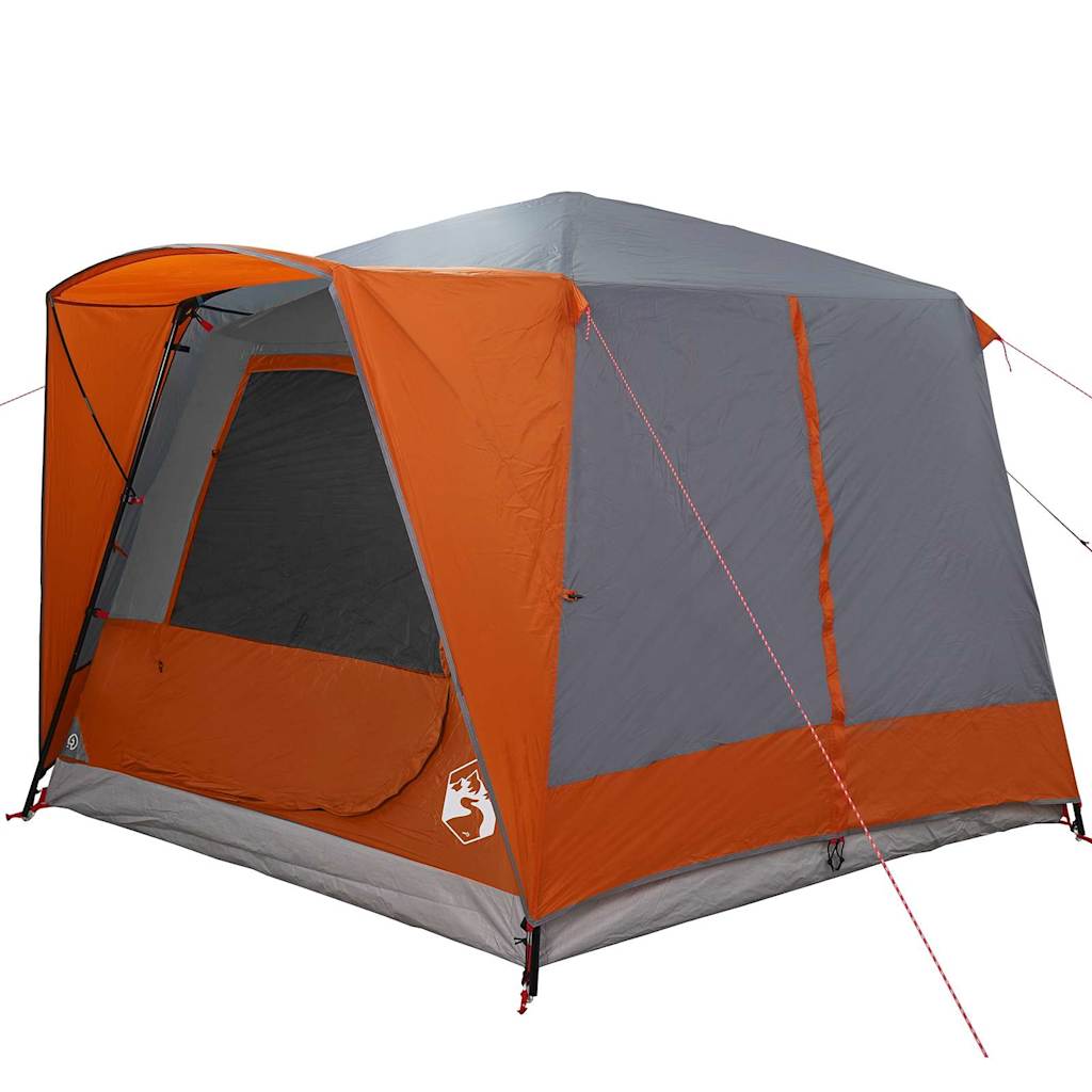 vidaXL Tente Cabane avec toit Gris et orange 333 x 317 x 194 cm - Image 4