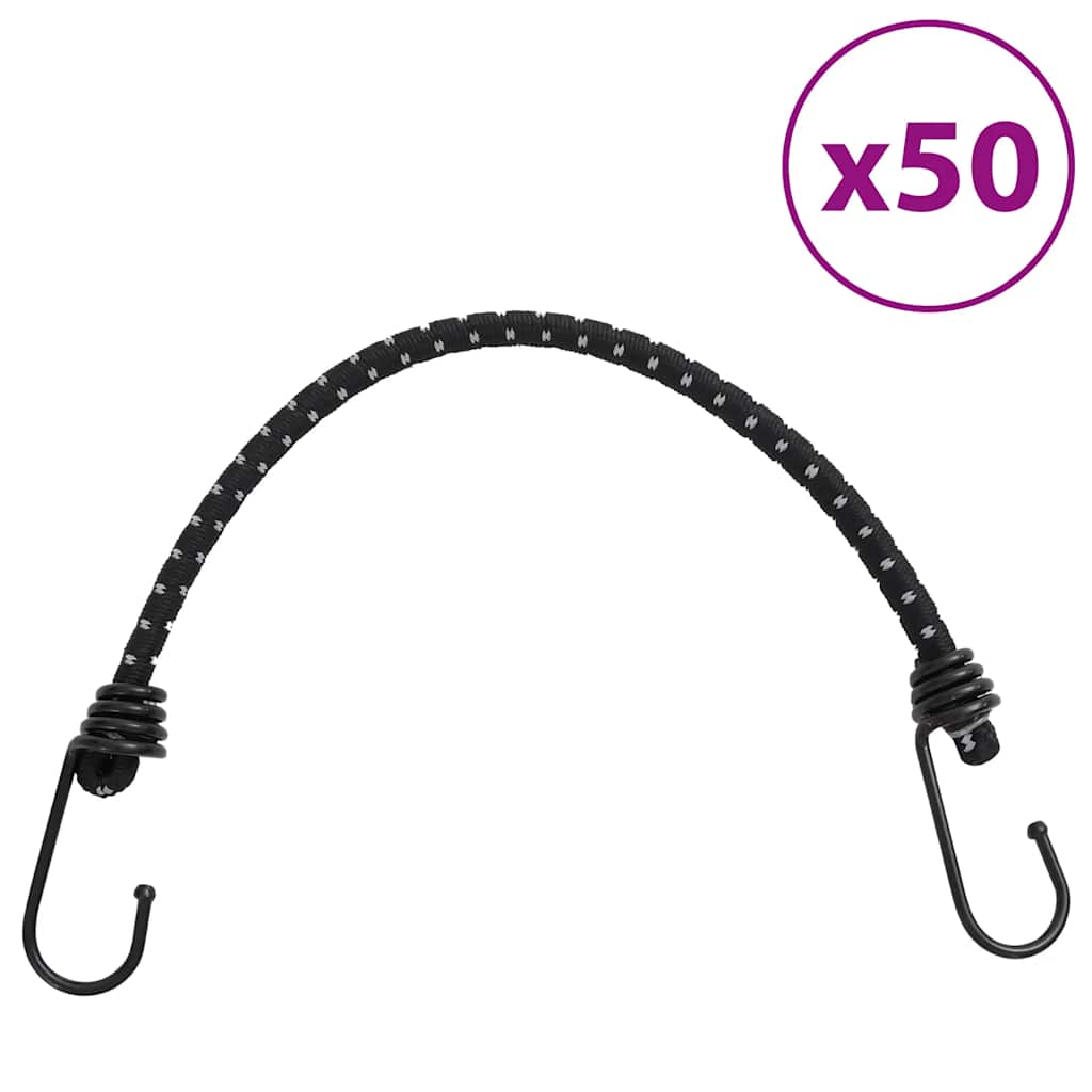vidaXL Cordes élastiques avec bandes réfléchissantes et crochets 50pcs