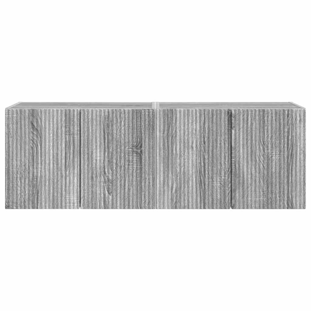 vidaXL Mueble de TV Montado en la Pared 2 pcs Gris Sonoma - Image 6