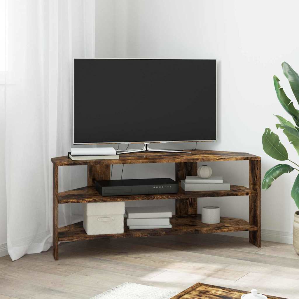 vidaXL MuebledeTVdeesquina Roble ahumado 102x40,5x45cm
