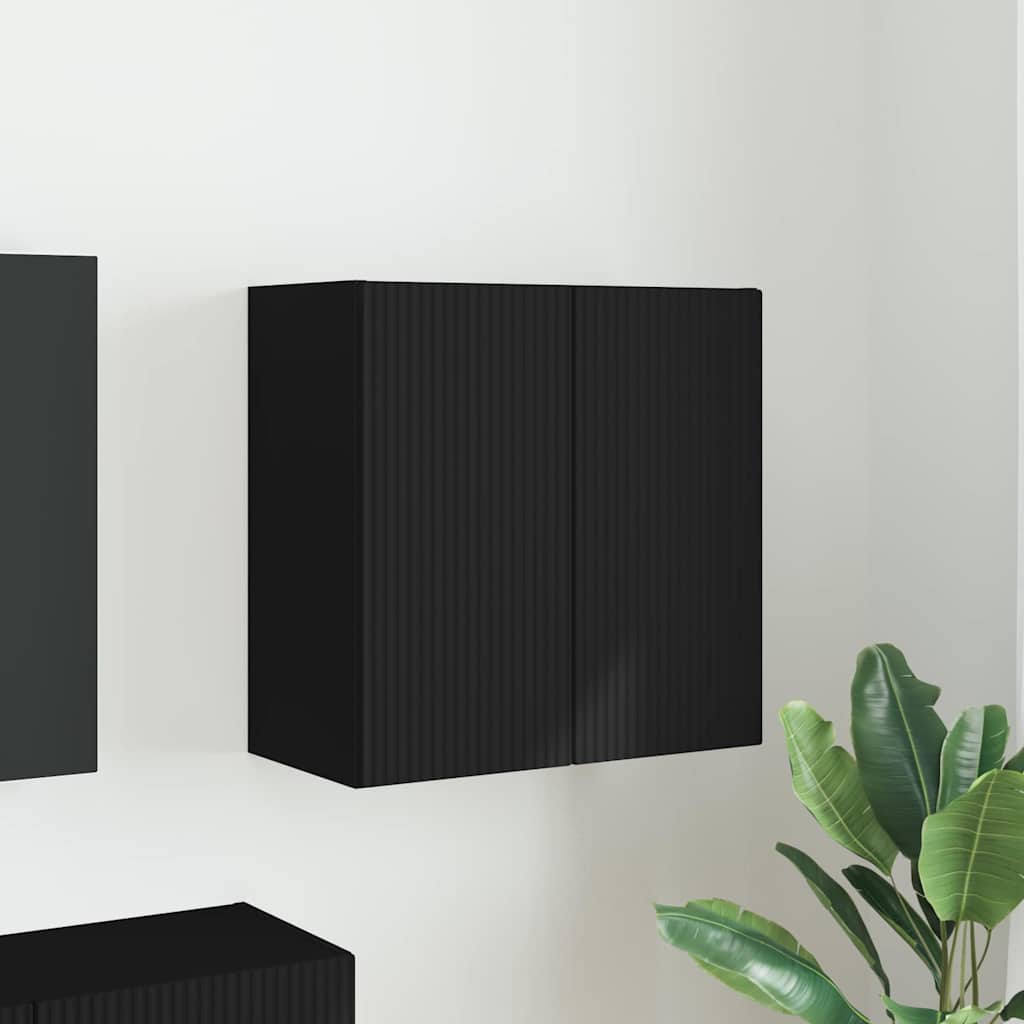 vidaXL Mueble de TV Montado en la Pared Negro 59,5 x 31 x 60 cm