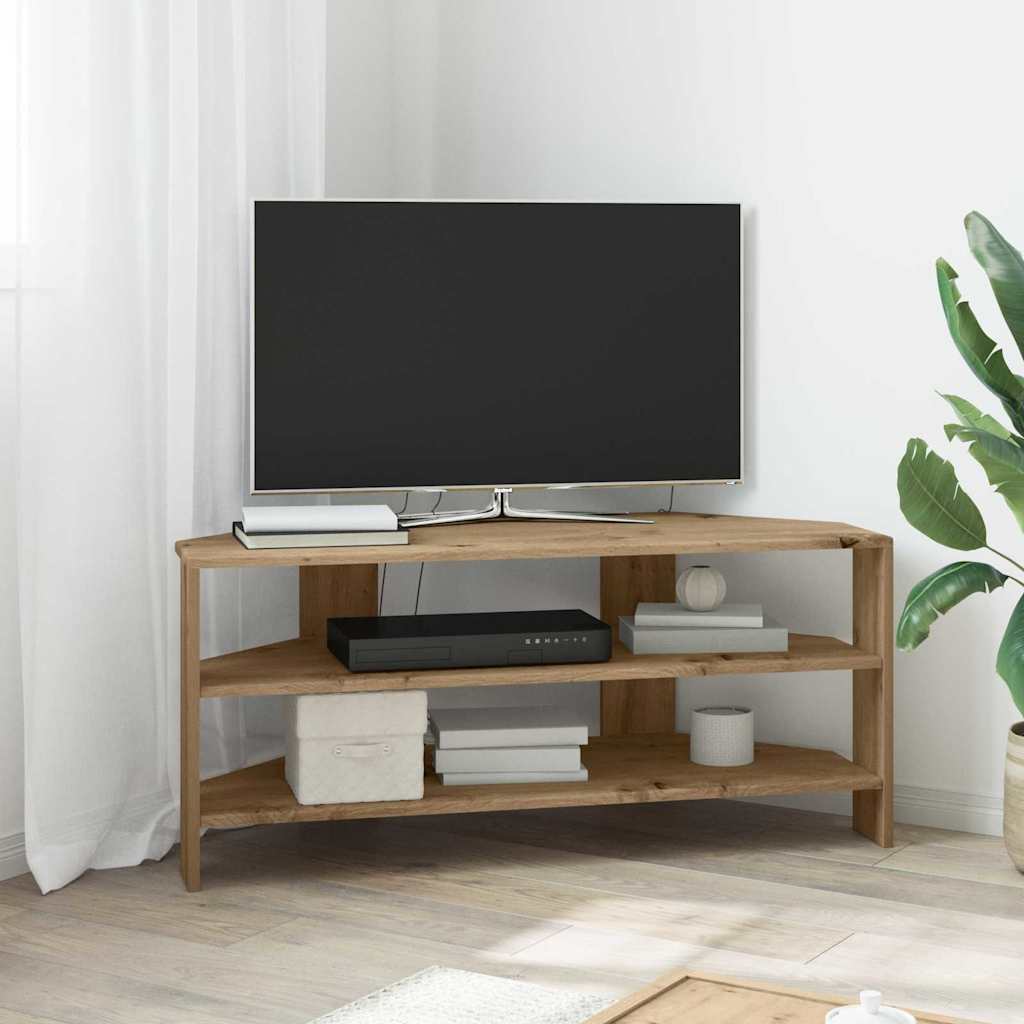vidaXL MuebledeTVdeesquina Roble artesanal 102x40,5x45cm