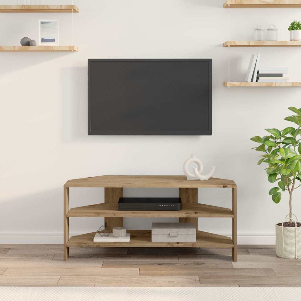 vidaXL MuebledeTVdeesquina Roble artesanal 102x40,5x45cm - Image 4