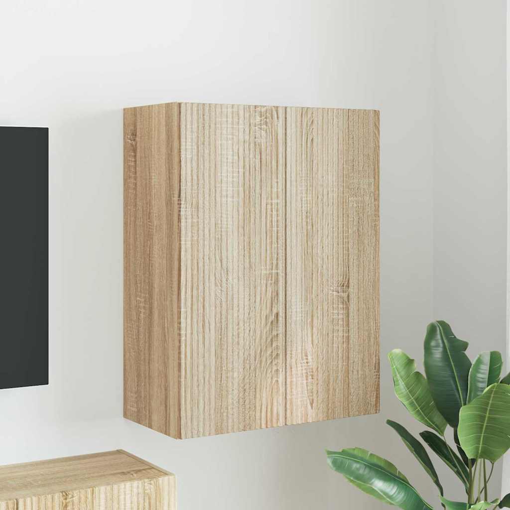 vidaXL Mueble de TV Montado en la Pared Roble Sonoma 59,5 x 31 x 80 cm