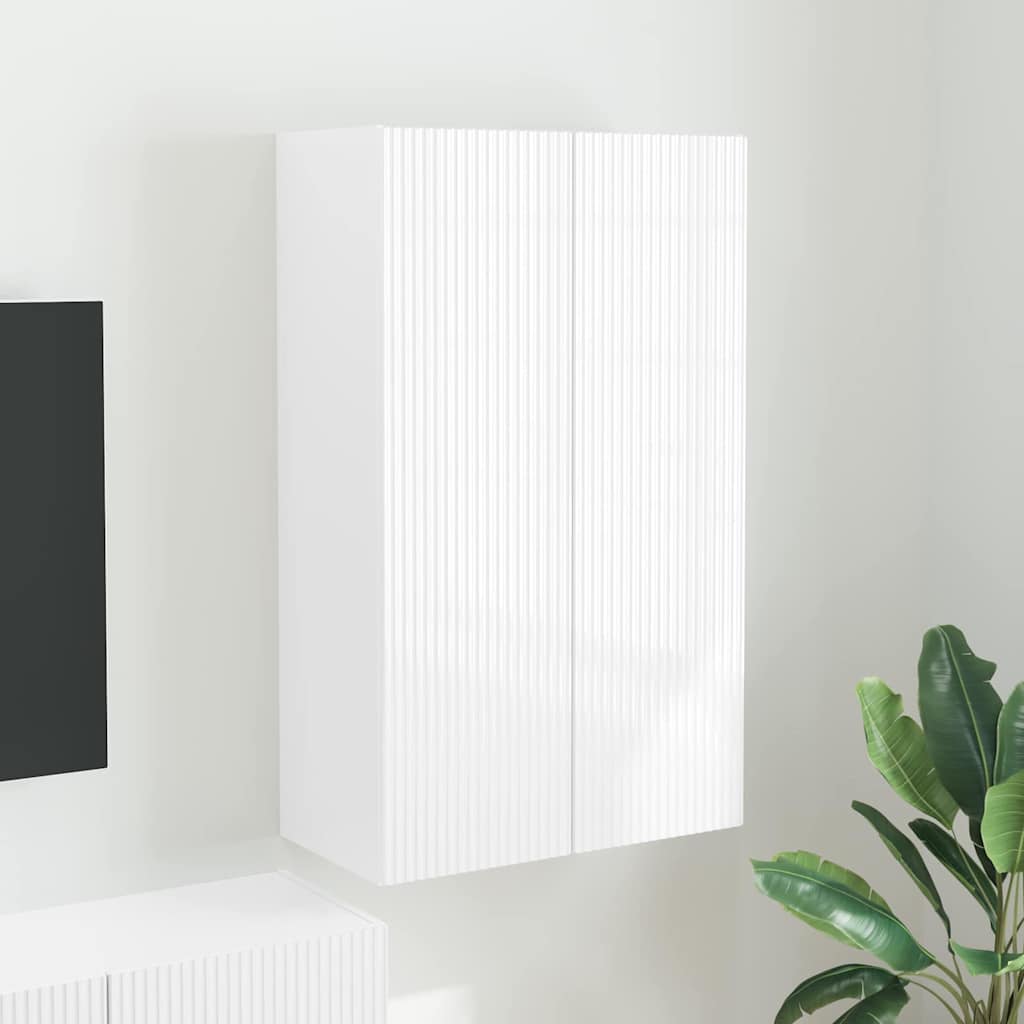 vidaXL Mueble de TV Montado en la Pared brillante 59,5 x 31 x 100 cm
