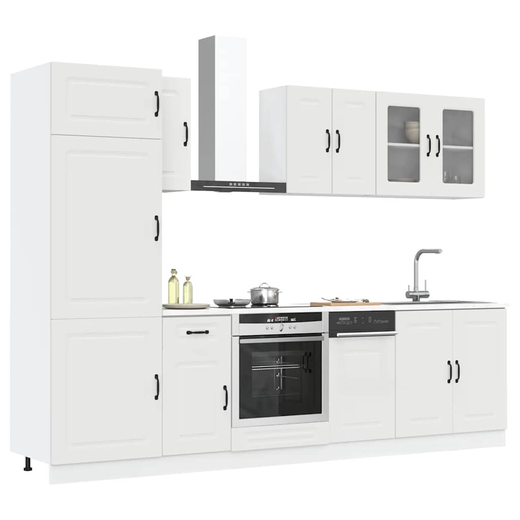 vidaXL Mueble de cocina Kalmar blanco 8 piezas madera contrachapada